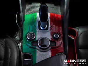 Alfa Romeo Giulia One Piece Complete Console Trim Kit - Carbon Fiber - Pre '20 - Italian Theme - Feroce Carbon